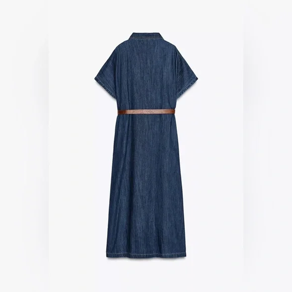 Zara Blue Denim Button-Down Dress - Picture 3 of 3